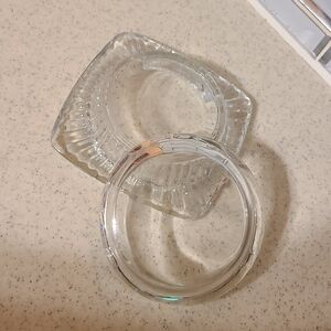 Unique Vintage Clear Glass Ashtray Set